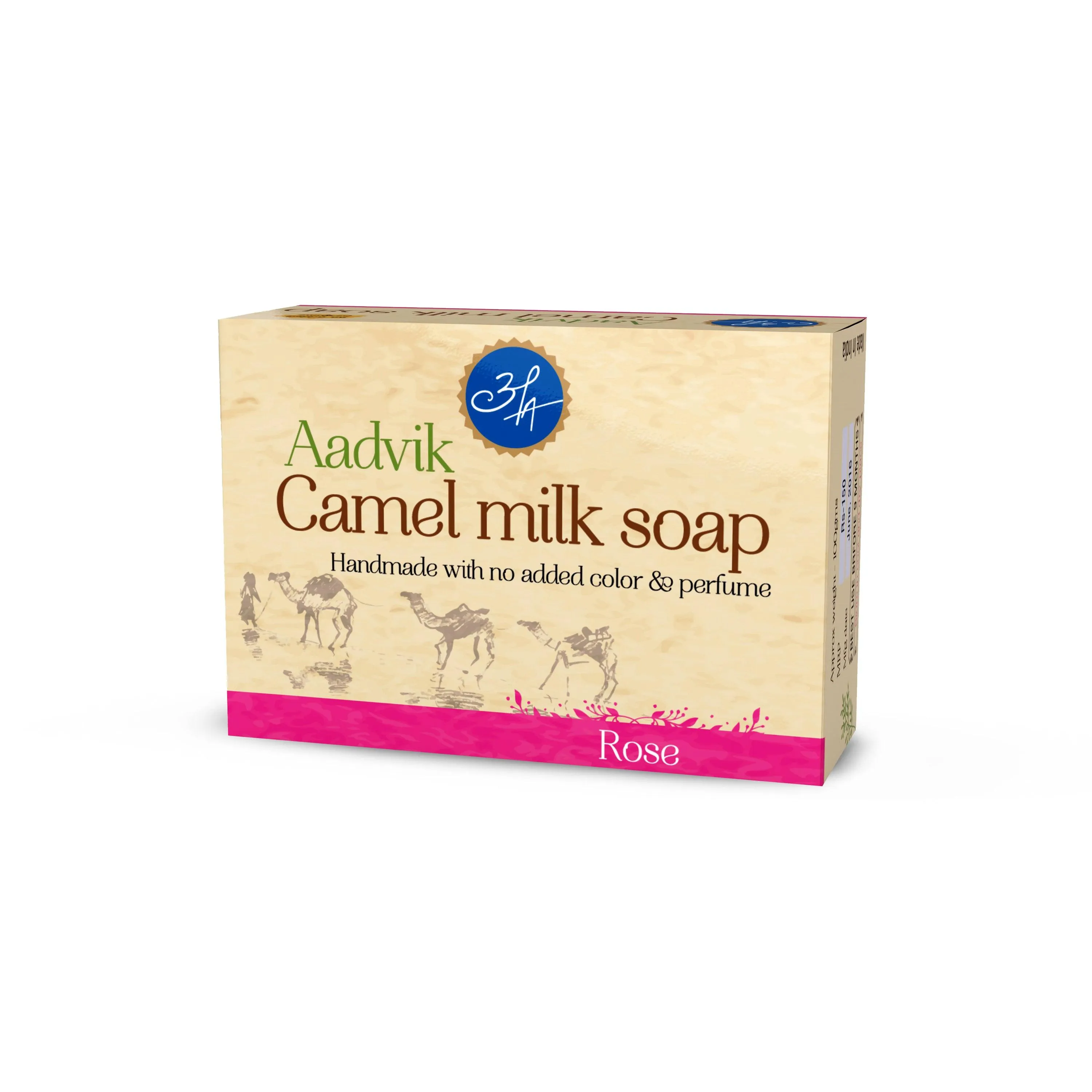 Aadvik Camel Milk Soap With Rose Essential Oil